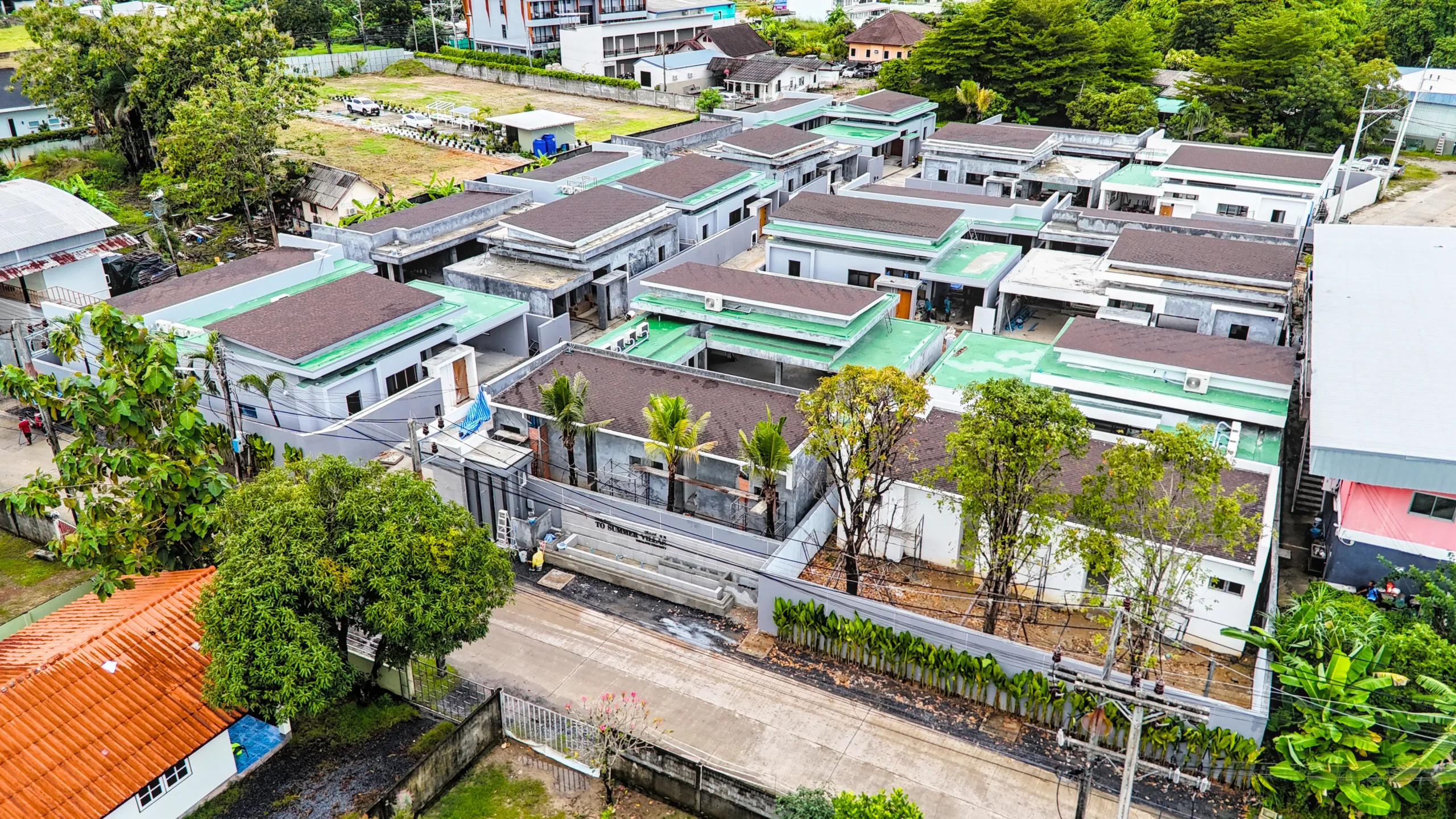 To’Summer Villa construction progress, aerial view