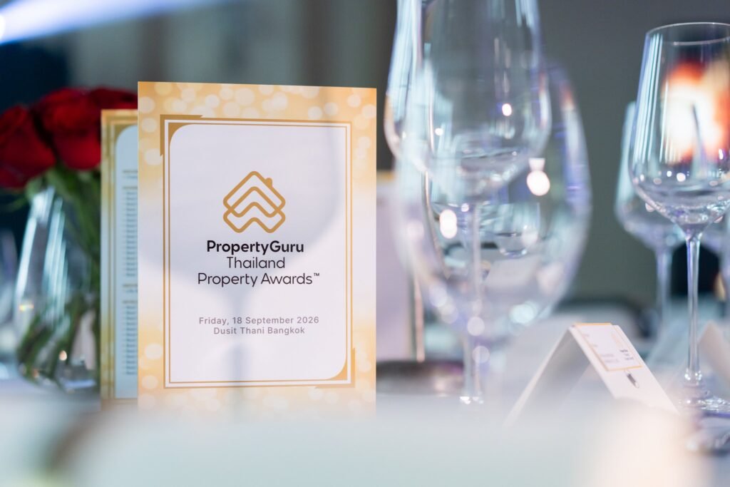 Event programme on a dinner table at the 21st PropertyGuru Thailand Property Awards 2026
