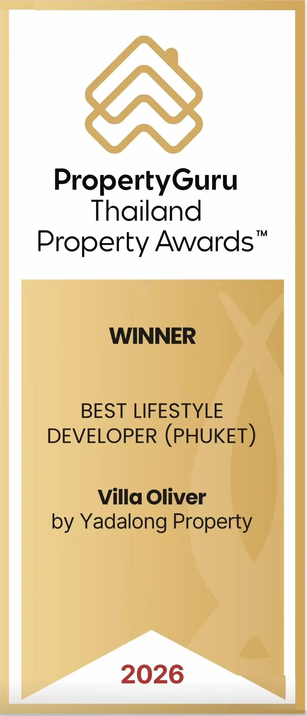 PropertyGuru Thailand Property Awards 2026 — Winner – Best Lifestyle Developer (Phuket)